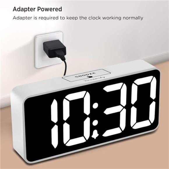 Large Digital Alarm Clock Big Numbers for Seniors & Visually Impaired, 9 Inches - Picture 2 of 6